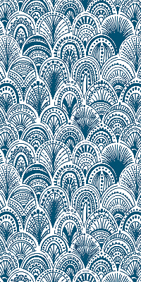 Blackout roller blind in blue pattern