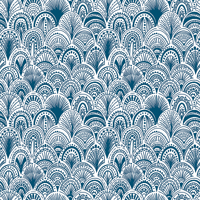 Blackout roller blind Blue pattern