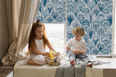 Blackout roller blind Blue pattern