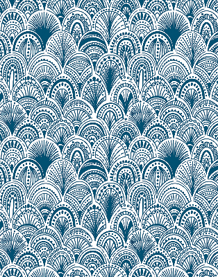 Blackout roller blind Blue pattern