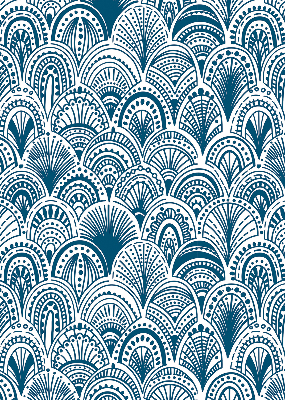 Blackout roller blind Blue pattern