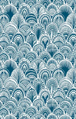 Blackout roller blind in blue pattern