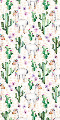 Blackout roller blind for window Llamas and cacti