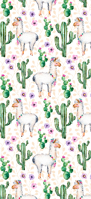 Blackout roller blind for window Llamas and cacti