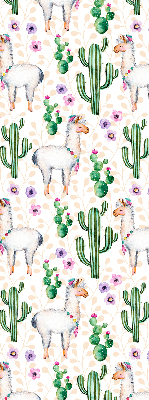 Blackout roller blind for window Llamas and cacti