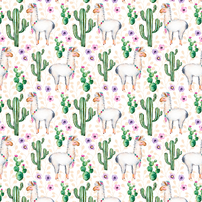 Blackout roller blind for window Llamas and cacti
