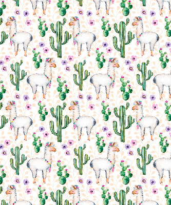 Blackout roller blind for window Llamas and cacti