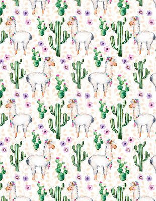 Blackout roller blind for window Llamas and cacti
