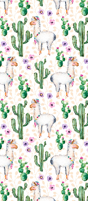 Blackout roller blind for window Llamas and cacti