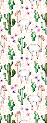 Blackout roller blind for window Llamas and cacti