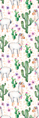 Blackout roller blind for window Llamas and cacti