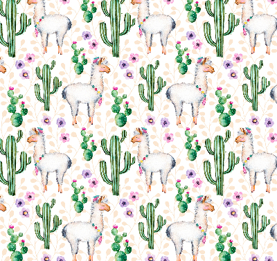 Blackout roller blind for window Llamas and cacti