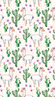 Blackout roller blind for window Llamas and cacti