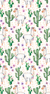 Blackout roller blind for window Llamas and cacti
