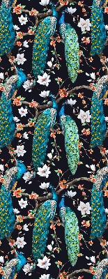 Blackout roller blind Peacock with flowers