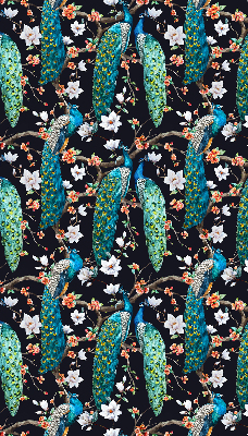 Blackout roller blind Peacock with flowers