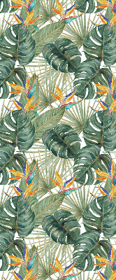 Blackout roller blind for window Tropical plants