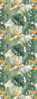 Blackout roller blind for window Tropical plants