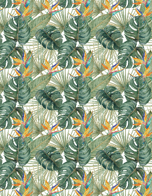 Blackout roller blind for window Tropical plants