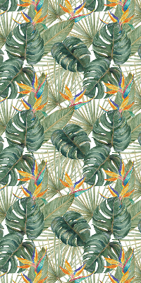 Blackout roller blind for window Tropical plants