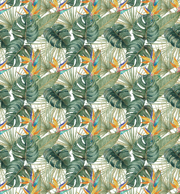 Blackout roller blind for window Tropical plants