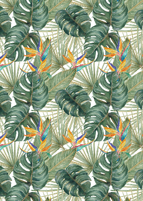 Blackout roller blind for window Tropical plants