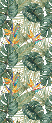 Blackout roller blind for window Tropical plants