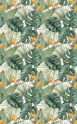Blackout roller blind for window Tropical plants