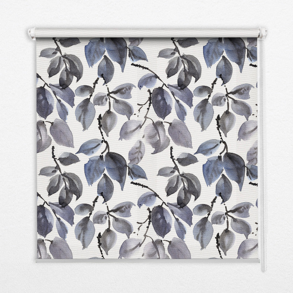 Blackout roller blind Dark leaves