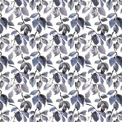 Blackout roller blind with a dark leaves pattern