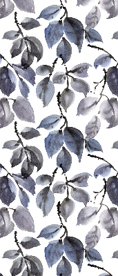 Blackout roller blind with a dark leaves pattern