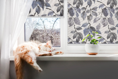 Blackout roller blind Dark leaves