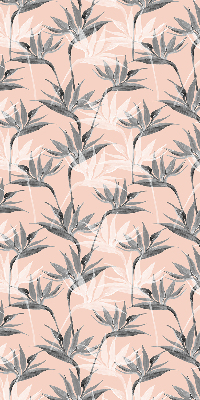 Blackout roller blind for window gray flowers pattern