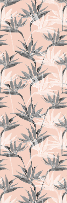 Blackout roller blind for window Gray flowers