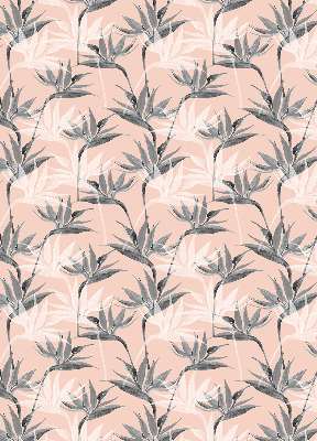 Blackout roller blind for window gray flowers pattern
