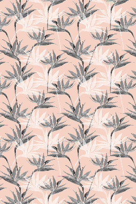 Blackout roller blind for window gray flowers pattern