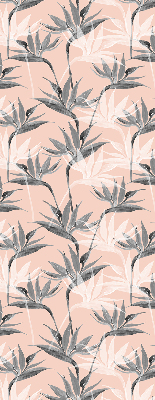 Blackout roller blind for window gray flowers pattern