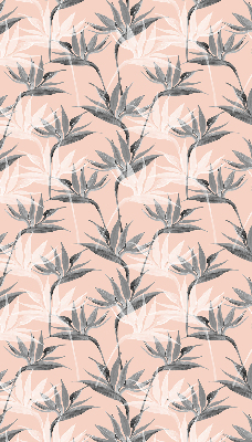 Blackout roller blind for window gray flowers pattern