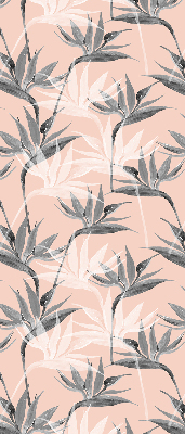 Blackout roller blind for window Gray flowers