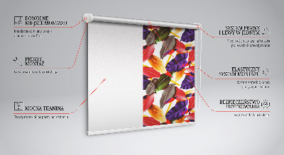 Fabric roller blind for window Colorful leaves