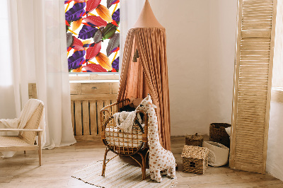 Fabric roller blind for window Colorful leaves