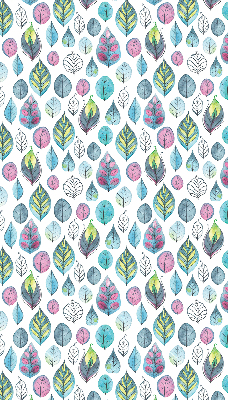 Blackout roller blind with colorful leaves print