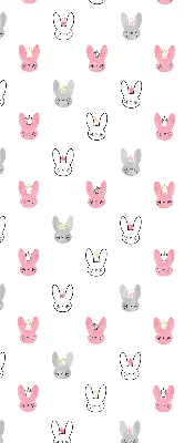 Blackout roller blind for window with colorful rabbits in crowns design