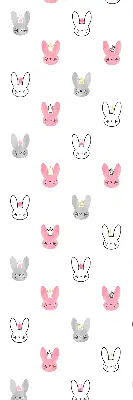 Blackout roller blind for window with colorful rabbits in crowns design
