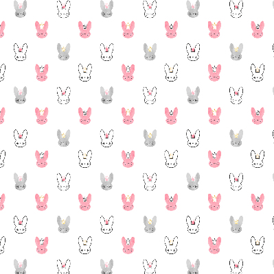 Blackout roller blind for window Colorful rabbits in crowns