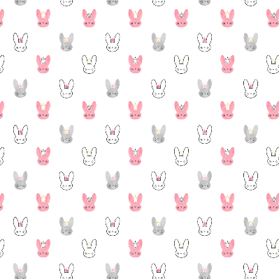 Blackout roller blind for window Colorful rabbits in crowns