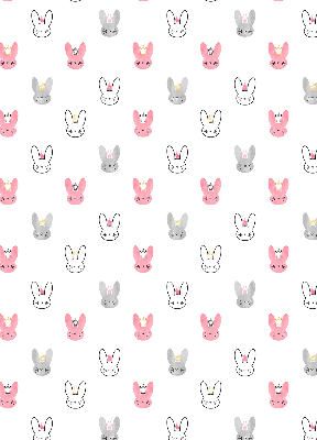 Blackout roller blind for window Colorful rabbits in crowns