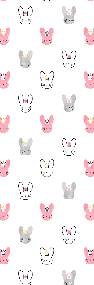 Blackout roller blind for window Colorful rabbits in crowns