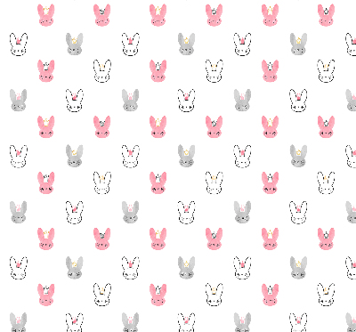 Blackout roller blind for window Colorful rabbits in crowns