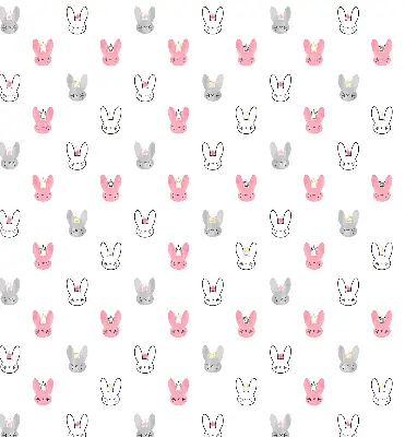 Blackout roller blind for window with colorful rabbits in crowns design